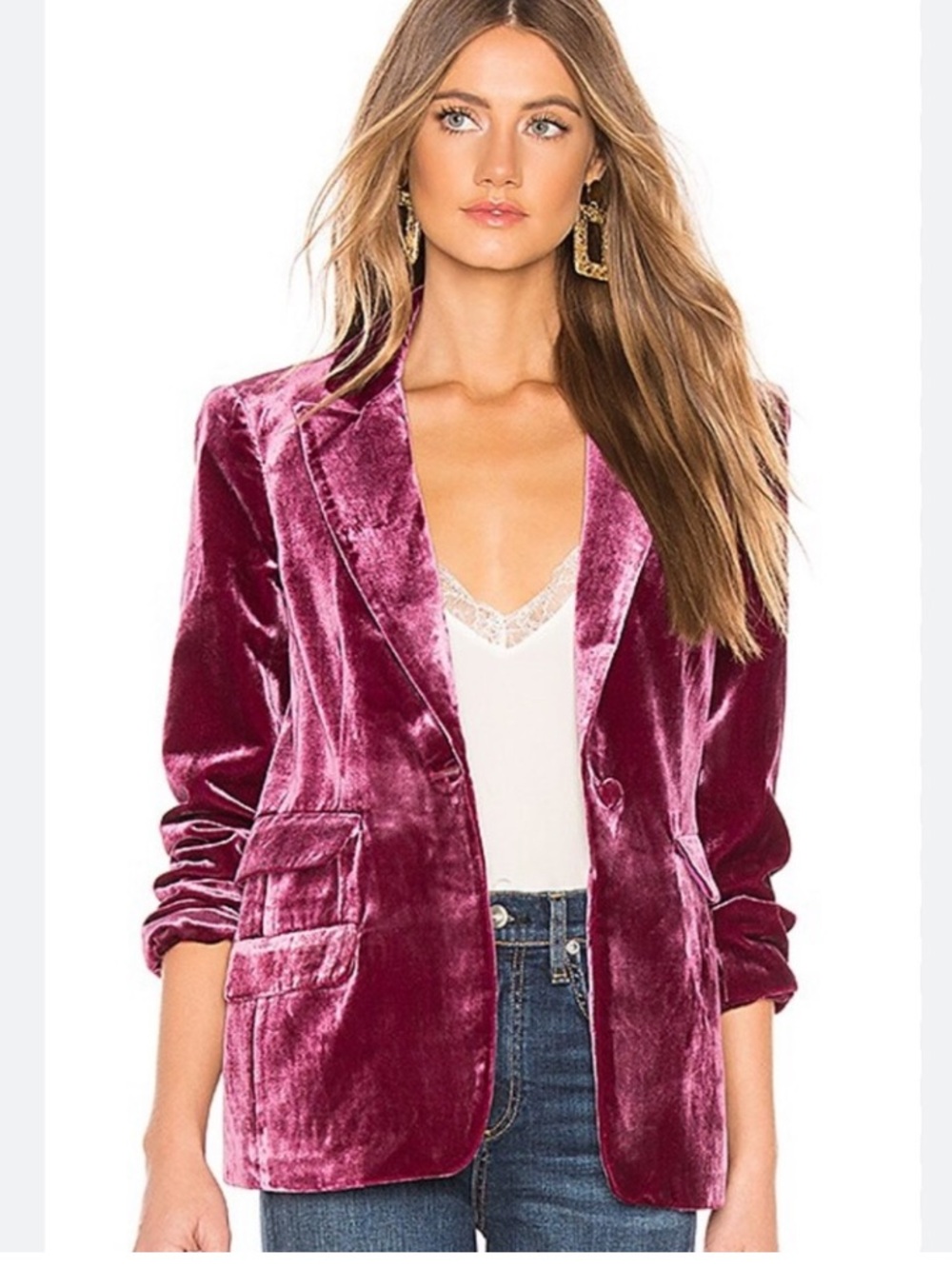 Cinq a Sept Silk mix velvet in berry US 4 stunning